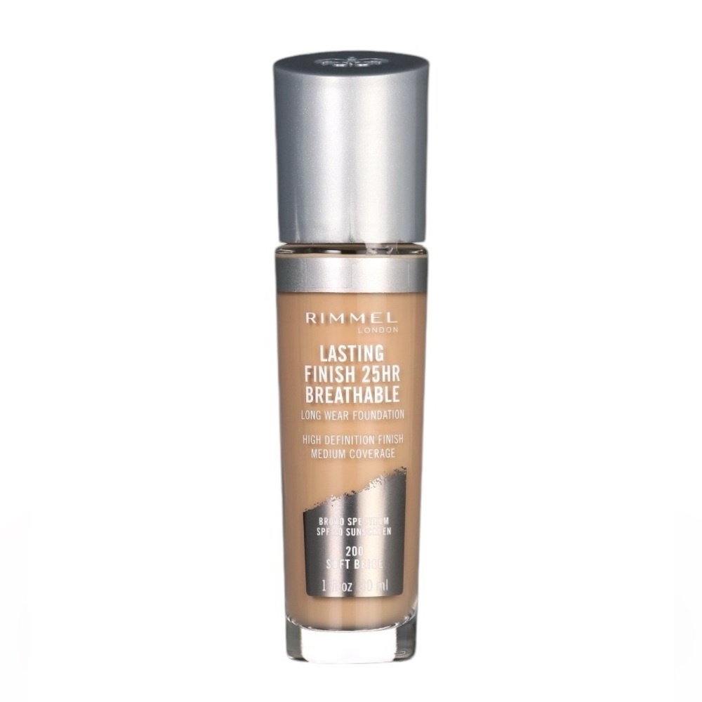 💎 Rimmel London Lasting Finish 25HR Breathable Foundation Shade Soft Beige